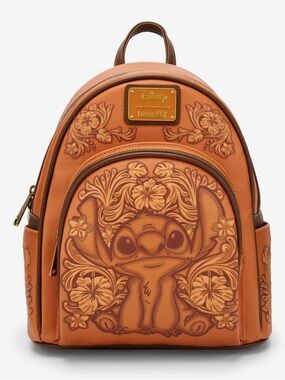 New Loungefly Disney Lilo & Stitch Tonal Stitch Carving Mini Backpack. Only One!